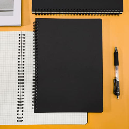 EUSOAR Graph Paper Spiral Notebook, B5 3Pack 7.3"x10.2" 120 Pages Hardcover Paper Notebook Journals, Wirebound Journal Sketch Notebook for Math and Science Students Engineering Artist Drawing - color: Black, size: B5
