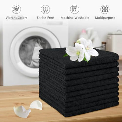 Orighty Wash Cloths, Face Towels 12x12 Inch 20 Pack - color: Black