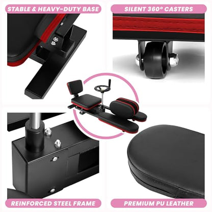 Leg Stretcher Machine 440LBS, 240° Adjustable Split Machine for Deep Stretching, Heavy Duty Hamstring Stretcher with Steering Wheel, Flexibility Training Equipment for Yoga & MMA