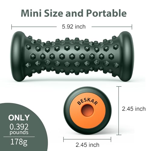 BESKAR Foot Massage Roller for Plantar Fasciitis Relief - color: Blackish Green