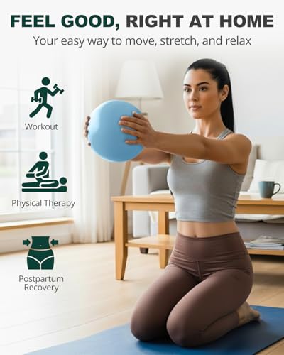Trideer 9-Inch Pilates Ball, Small Exercise Ball Pilates Equipments for Yoga, Physical Therapy, Pregnancy, Postpartum, Core Training, Balance, Stability and Stretching - color: Baby Blue