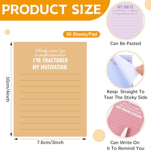 Pajean 12 Designs Funny Sticky Notes, Office to Do List,Vintage Style | Sarcastic Notepads with Funny Sayings, 3 X 3.93 Inch Sticky Memo Pads, Assorted Colors, Office Desk Supplies - style: Vintage Style