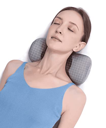 Bespilow Small Neck Roll Pillow for Sleeping, Neck Pillows for Pain Relief - color: 1 Pillow +1 Pillowcase (Grey)