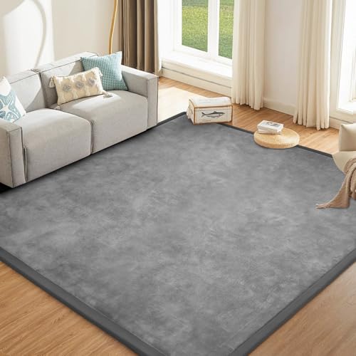 Baby Play Mat for Floor Nursery Rug Muscle Mat Area Rug Playroom Rug 79"x110" Playpen Mat Elastic Foam 1.3" Thick Crawling Mat for Babies,Toddlers, Infants, Kids,Grey - color: Grey, size: 79"x110"