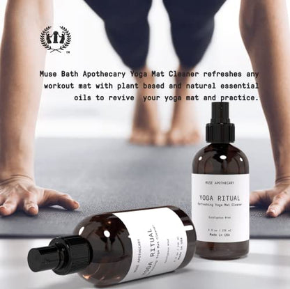 Muse Apothecary Yoga Ritual - Aromatic and Refreshing Yoga Mat Cleaner, 8 oz, Infused with Essential Oils - Eucalyptus Mint, 2 Pack - size: 8 Fl Oz (Pack of 2)