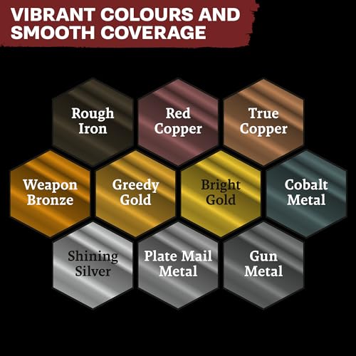 The Army Painter, Warpaints Fanatic Metallics Paint Set, 10 x 18 ml | 10 Acrylic Metal Paints incl. Gold, Copper, Metal, Bronze & Silver, for Miniature Model Painting, Dnd & Warhammer