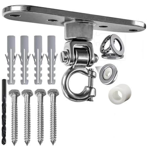 Heavy Duty Stainless Swing Hanger with Smooth Bearings 180°+360°Swing Hardware, 1500 lb Capacity Playground Yoga Hammock Chair Sandbag Porch Swing Bag - size: size2