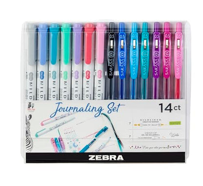 Zebra Pen MILDLINER Highlighter & SARASA Clip Gel Set, Assorted, 14-Pack | Includes 7 MILDLINER Highlighters and 7 SARASA Clip Gel Pens, Ideal for Journaling, Planners, and Note-Taking (10014) - style: Notetaking and Creative Planning Set
