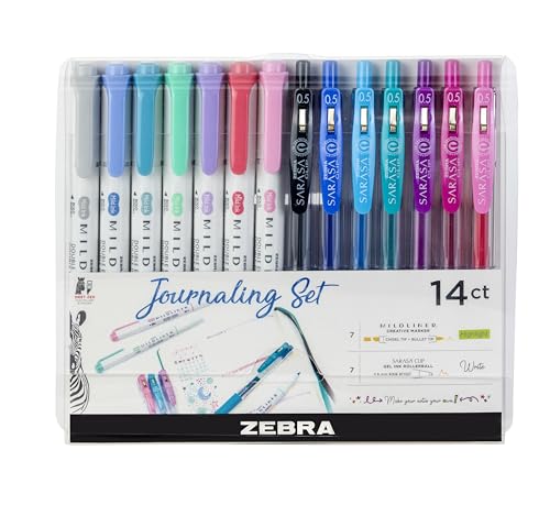 Zebra Pen MILDLINER Highlighter & SARASA Clip Gel Set, Assorted, 14-Pack | Includes 7 MILDLINER Highlighters and 7 SARASA Clip Gel Pens, Ideal for Journaling, Planners, and Note-Taking (10014) - style: Notetaking and Creative Planning Set