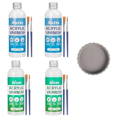 Sovol 480ml Air Dry Clay Glaze with Tools, Gloss & Matte Clay Varnish | Avoid Clay Wear, Cracking, Scratches for Air Dry Clay Polymer Clay Resin Crete Pottery Acrylic Paint