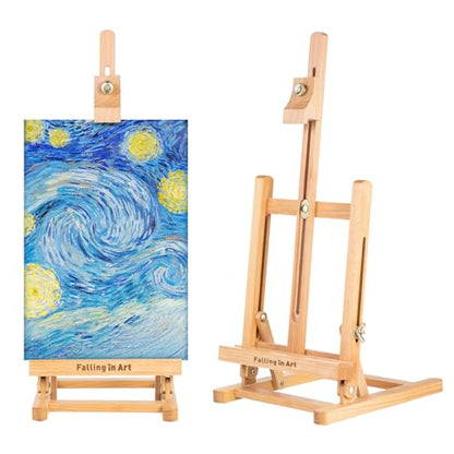 Basic H-Frame Tabletop Easel, Holding Canvas up to 12" High | Adjustable Beechwood Desktop Easel, Portable Painting Easel Stand for Beginners and Artists - style: 19'' H