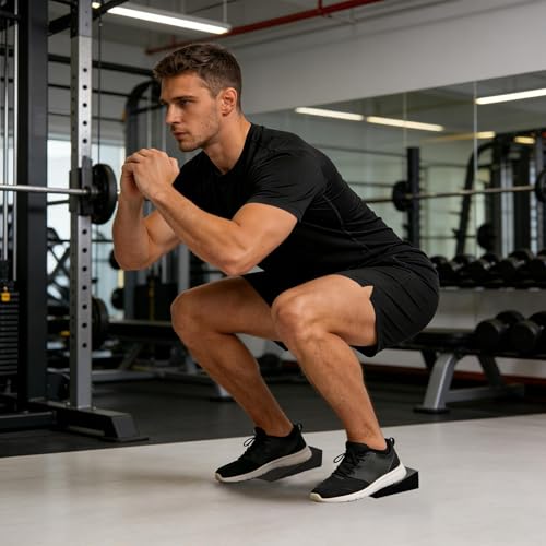 2PCS Foam Exercise Wedge For Feet, Calf Stretch Incline Board, Multi-Purpose Squat Wedge Block For Home Gym Pilates Yoga Fitness, Black - color: 9x6x3cm