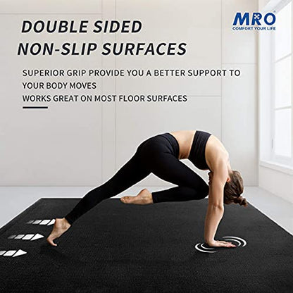 MRO Extra Large Yoga Mat, 12'x6'/9'x6'/7'x5'/6'x4' (9MM) - color: Black, size: 7*5 FT
