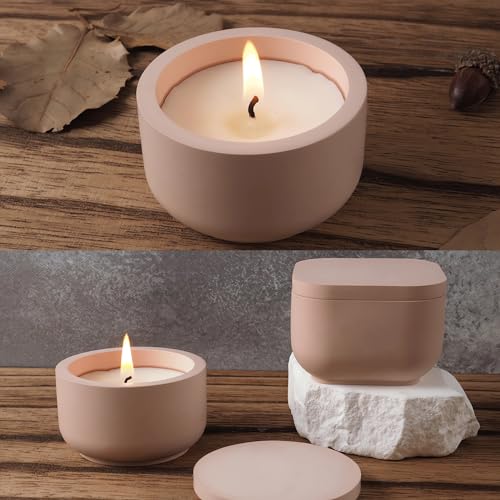 2Pcs Round Square Jar Silicone Mold for Cement Plaster Resin DIY Craft ﻿ | Smooth silicone for easy demolding, id design for storage box. Heat-resistant reusable, fits concrete, resin & plaster