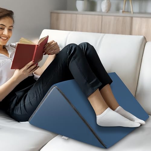 Saloniture Triangle Wedge Massage Table Bolster Under-Knee Pillow, Extra Large - 19 x 12 x 20 x 15.5 Inch - Blue - color: Blue