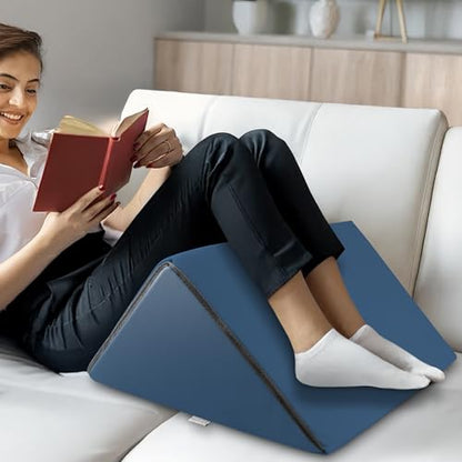 Saloniture Triangle Wedge Massage Table Bolster Under-Knee Pillow, Extra Large - 19 x 12 x 20 x 15.5 Inch - Blue - color: Blue