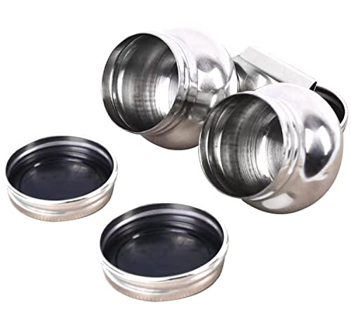 Stainless Steel Palette Cup with Lid, Portable Travel Double Dipper Oil Painting Pot Container, No Leakage, Can Clip on Palette | Portable Travel Double Dipper Oil Painting Pot Container, No Leakage, Can Clip on Palette