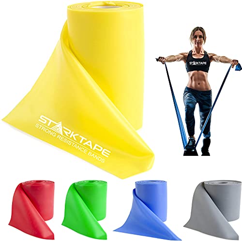 Resistance Bands Professional 8,16, 25, 50 Yards Bulk Rolls. Latex-Free Elastic Physical Therapy Band. No Scent, No Powder - Perfect for Home Exercise, Yoga, Pilates, Gym, Rehab, Workout - color: Yellow - X-Light, size: 50 Yards