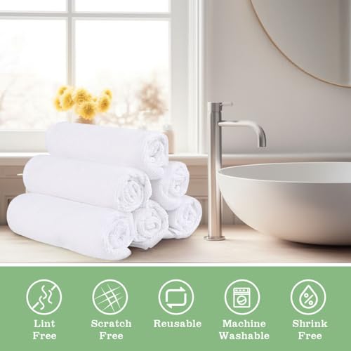 UNIMADE Washcloths 20 Pack Face Towels (12" x 12"), Highly Soft Wash Cloths | Hand Towels, Fast Drying Multi-Purpose Microfiber Cleansing Cloths for Bathroom, Hotel, Spa, and Salon White - color: White, size: 20Pack