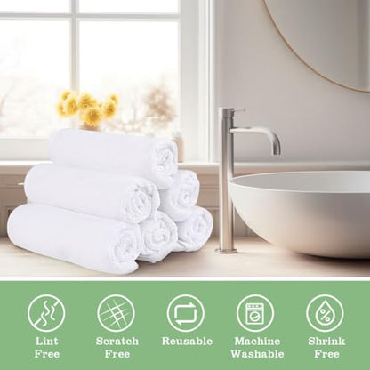 UNIMADE Washcloths Bulk 400 Pack Face Towels, Highly Soft Wash Cloths | Hand Towels, Fast Drying Multi-Purpose Microfiber Cleansing Cloths for Bathroom, Hotel, Spa, and Salon White (12" x 12") - color: White, size: 400Pack
