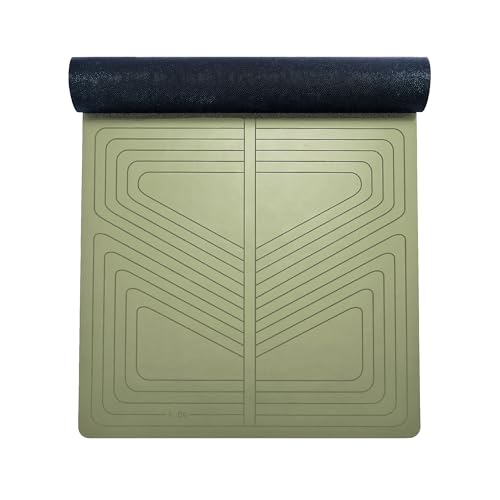 agoy PRO+ WARRIOR - Premium Non-Slip Yoga Mat – Eco-Conscious Design - PU Mat With Wet/Dry Grip+ - Focus Alignment - Lazer-Etched Technology - A Portable Standard Size Mat for All Styles of Yoga - color: MATCHA