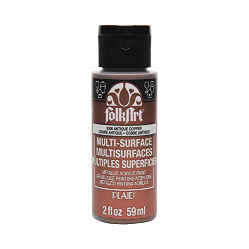 FolkArt Multi-Surface Metallic Paint in Assorted Colors (2 oz), Metallic Antique Copper - color: Metallic Antique Copper, size: 2 Fl Oz (Pack of 1)