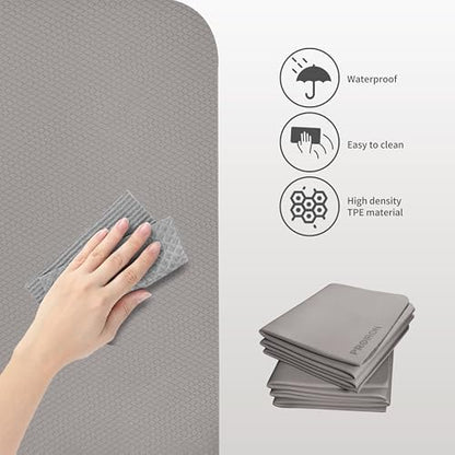 PROIRON Foldable Yoga Mat 0.24"/0.16" for Home Workout & Travel, Non Slip Travel Yoga Mats with Carry Bag, Packable Yoga Mat for Home Gym, Pilates, Fitness,Stretching - color: (0.24" TPE) Brown