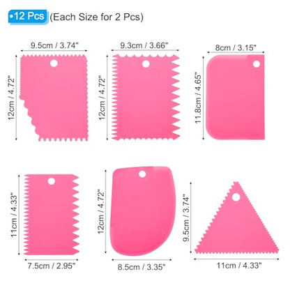 PATIKIL 12 Pcs Plastic Clay Scraper, 2 Set Pottery Tools Soft Carving Scraper Kit Clay Sculpting Tools Ceramics Cutter for Beginners Pottery Modeling, Pink - color: Pink