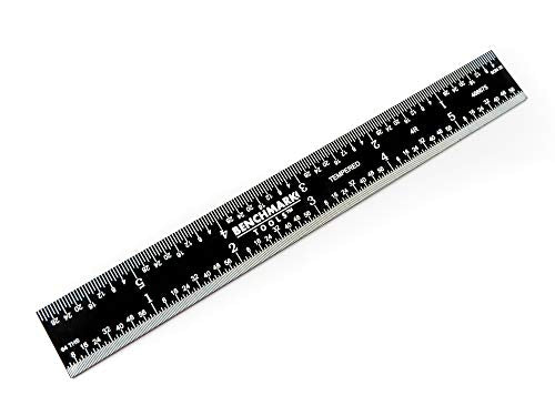 Benchmark Tools 466675 Rigid 4R 6 Inch Machinist Rule with 1/8, 1/16, 1/32 and 1/64 Markings Tempered Stainless Steel Non-Glare Black Chrome Finish Conforms to EEC-1 Accuracy Standards (1)