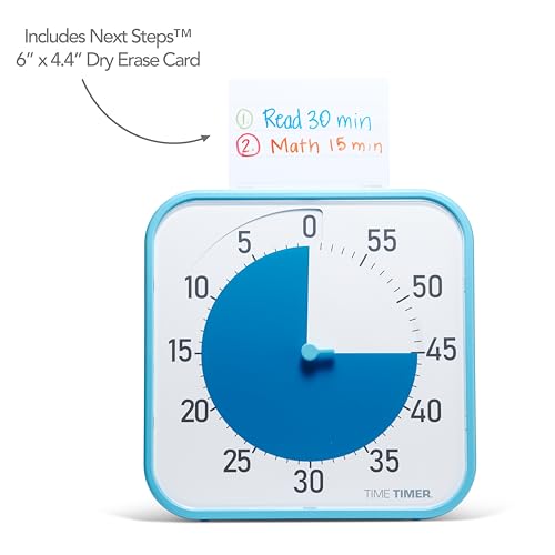 Time Timer Original 12" Visual Countdown Timer – Large 60-Minute Silent Classroom Visual Timer for SEL, Emotional Regulation, Focus, Calm Transitions, ADHD, Autism – (Blue & White) - color: Blue & White, size: 12 Inch