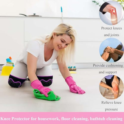 Men/Women Knee Pads, Adjustable Flexible Foam Padding, Rose Red L (1 Pair) - color: Bear Pink, size: Large