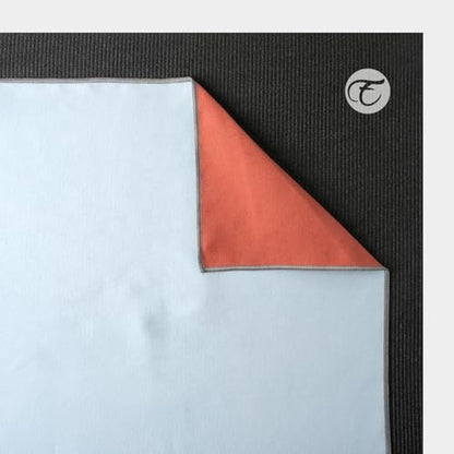 Eunzel Hot Yoga Mat Towel, Reversible Two-Tone 72" x 26.5" | Reversible Two-Tone Design, Absorbent Microfiber, Hot Yoga & Pilates, Soft Double-Sided Fabric - color: Sedona Red& Blue
