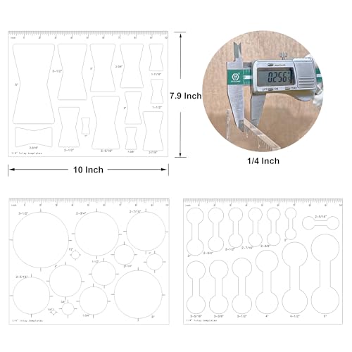 13-in-1 Woodworking Router Jig Kit - Bowtie, Butterfly Inlay & Decorative Templates - 10 x 7.9 inches - style: 1 Pack Butterfly
