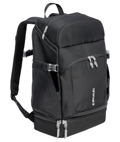 STANLEY Vitalize Backpack | Gym, Work & Travel Bag with Laptop Sleeve | Expandable Bottom Compartment | Tumbler & Water Bottle Pockets | Durable Recycled Fabric | Black - color: Black, size: Backpack