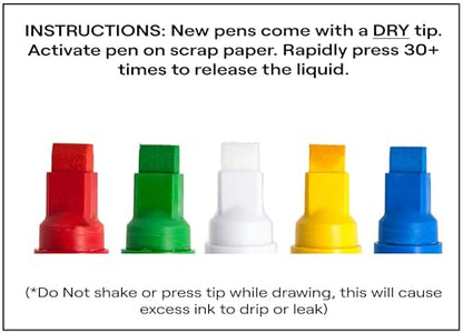 Glass Pen Window Marker: Liquid Chalk Pens for Glass (5 Pens - Jumbo Tip) | Graduation, Car Windows, Mirror Pen, Storefront, Wedding, Parade, Party & Holiday - Whiteboard Markers with Washable Paint - style: Jumbo