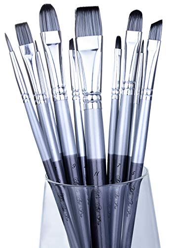 ADIS&Guys 10-Piece Professional Face & Body Painting Brush Set – Ideal for Acrylic, Oil & Watercolors, Perfect for Artists & Kids - color: Gray