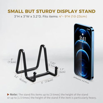 Plate Holder Easel Display Stand - 3 inch Metal Plate Stands for Display - Tabletop Picture Stand - Black Iron Easels for Display Pictures | Photo Frames | Book | Decorative Plates | Plaque - 4 Pack - size: 3 inch (4 pack)
