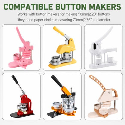58mm Button Paper Cutter, 2.28 Inch Circle Cutter Punch for Button Maker Machine, Graphic Punch Cutter for DIY Button Making, Cardstock, Photo & Scrapbook