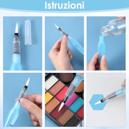 10pcs Watercolour Brush Pen Refillable Water Brush Pens Premium Leakproof Watercolor Pen for Watercolor Painting Artists Calligraphy Art Paintbrush Sets