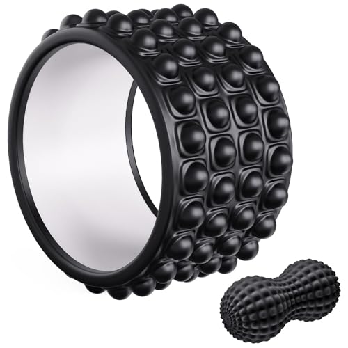Kipika Back Roller Wheel,Back Stretcher,Back Cracker,Yoga Wheel, Foam Roller for Back Pain Relief and Posture Correction with Massage Ball | Back Stretcher, Back Cracker, Yoga Wheel, Foam Roller for Back Pain Relief and Posture Correction, With Massage Ba