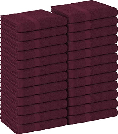 Utopia Towels Salon Towels, Pack of 24, 16x27 in, 100% Cotton, Burgundy - color: Burgundy, size: 24 Pack