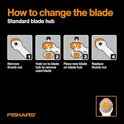 Fiskars 60mm Titanium Rotary Cutter Blade Replacements for Fabric, 2-Pack | For Thick Fabric, Premium Steel w/ Titanium Coating for Durability, Precision Cutting for Crafts, Sewing & Quilting Projects - size: 60mm, style: 2 Pack - Titanium