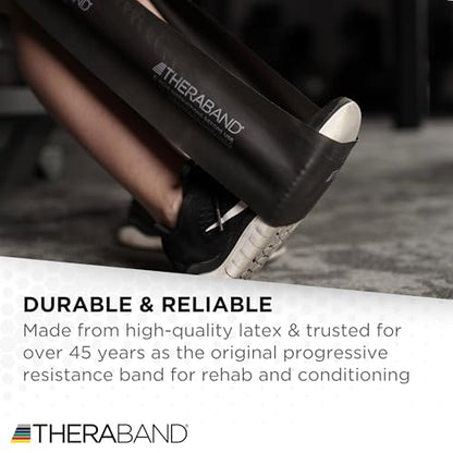 THERABAND Professional Resistance Band, Black Level 5 Special Heavy, 5 ft | Portable, lightweight, latex. For desk, recovery, gym. Therapy, physical, fitness, strength. - color: Level 6 / Super Heavy - Black