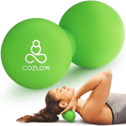 COZLOW Peanut Massage Ball - Deep Tissue Therapy, Pain Relief - Jade Green - color: Jade Green
