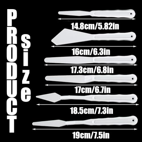5 Sets 30Pcs Plastic Spatula Palette Knives, Palette Knife Set Thin and Flexible Art Knife Tools, Painting Knife for Mixing, Spreading, Scratching, Layering Colors, Watercolor Painting
