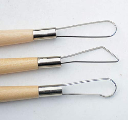 YYaaloa 6pcs Set Wood Crafts Clay Modeling Tool Pottery Carving Tools for Shaping and Sculpting for Ceramics Clay Pottery (Wood -6pcs)