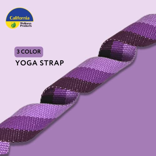 California Yoga Strap | Yoga Belt with Safe Adjustable D-Ring Buckle for Pilates | Stretching Strap | Exercise Bands | Physical Therapy | Improves Sitting Posture - color: Purple-10ft