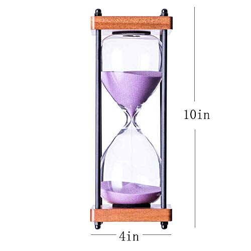 Large Hourglass Timer 60 Minute, Decorative Wooden Sandglass, Purple - color: Purple Sand