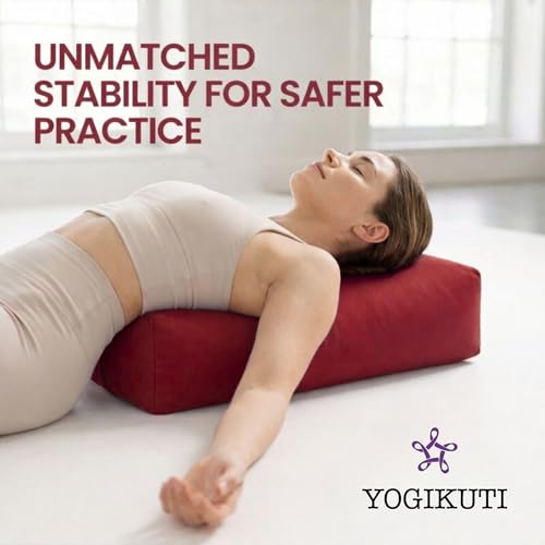 Rectangular Cotton Yoga Bolster, Yoga Pillow, Yoga Cushion, Yin yoga Bolster, Iyengar yoga bolster - color: Maroon