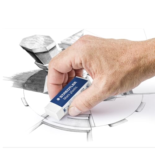 STAEDTLER Mars Plastic Vinyl Erasers (2-Pack), White Erasers for Clean & Precise Results - Latex-Free, Minimal Crumbling, Made in Germany - style: 2 Pack